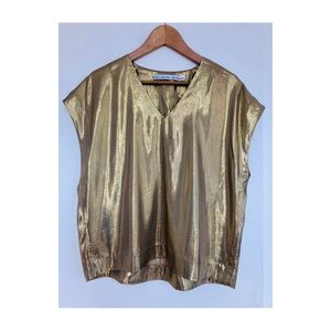 &Other Stories Metallic Silk Top